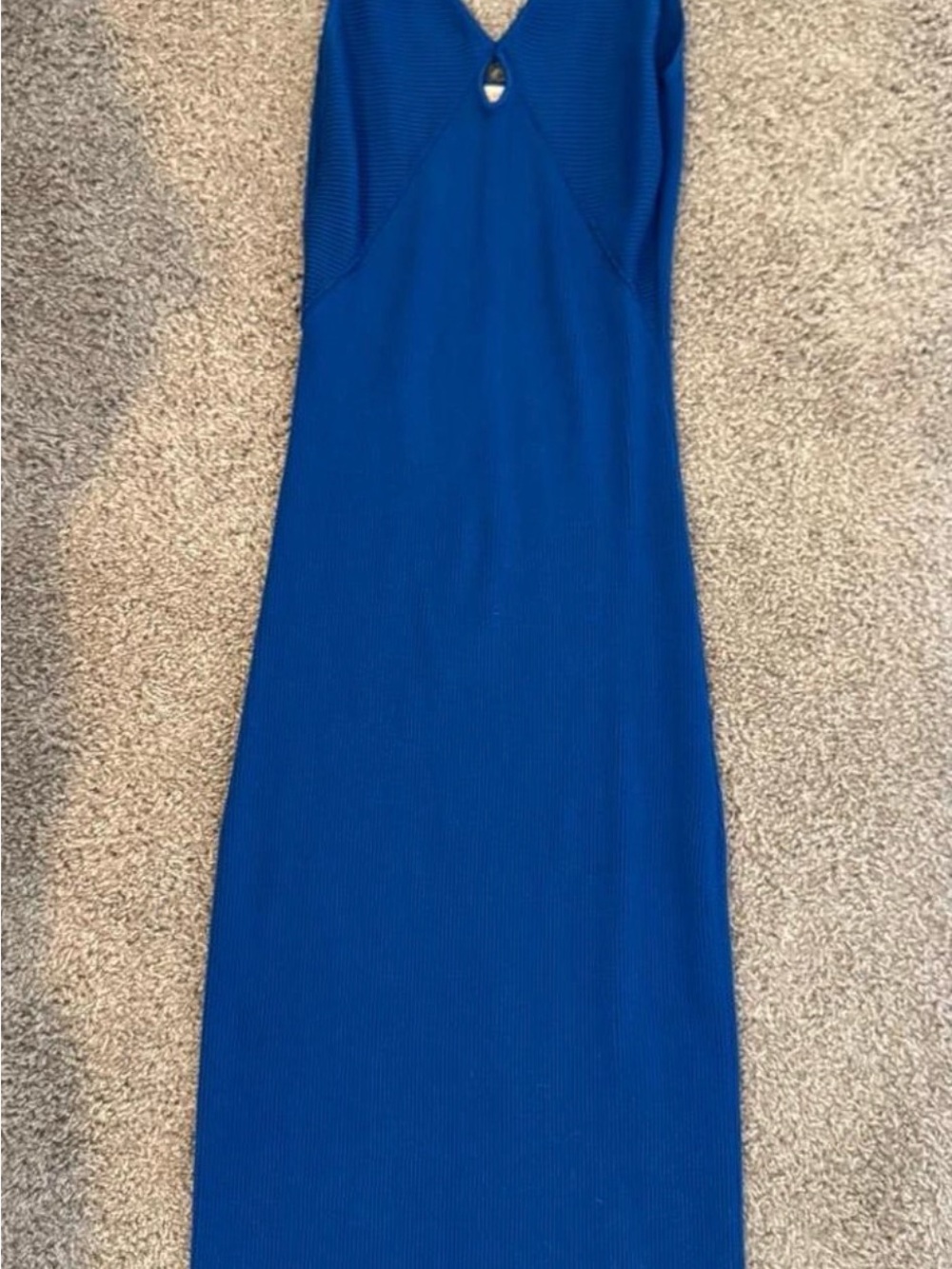 Camila Coelho Royal Blue Ribbed Maxi Dress